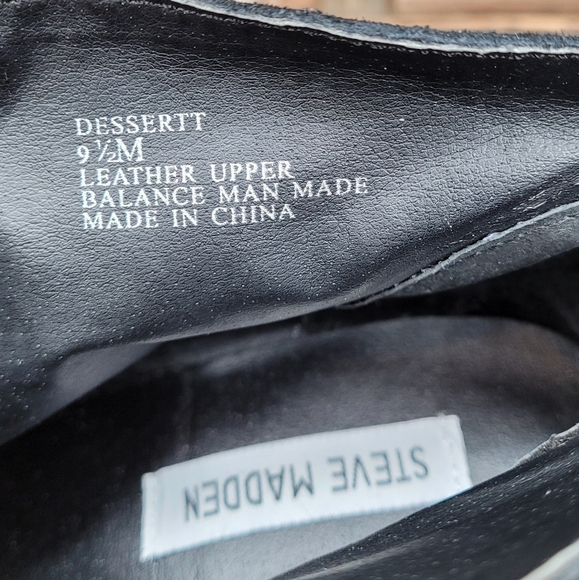 Steve Madden DESSERTT Black Leather Lace Up Shoes - Picture 13 of 14